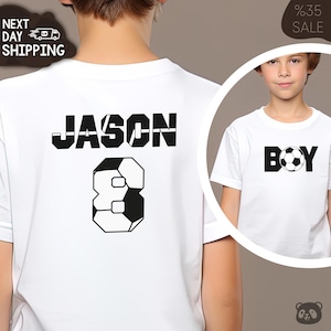 Football birthday shirt boy | Football birthday party | Custom birthday football shirt | Kids name age birthday shirt | Sport Birthday Shirt