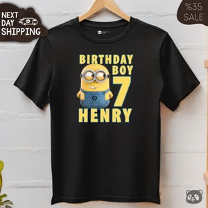 Custom Minions Birthday Shirt l Personalized Name and age Shirt l 4 5 6 7 8 9 tshirt l Minions Tshirt l Funny Minions Shirt
