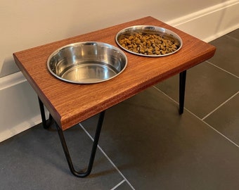 Hardwood Dog Bowl Holder