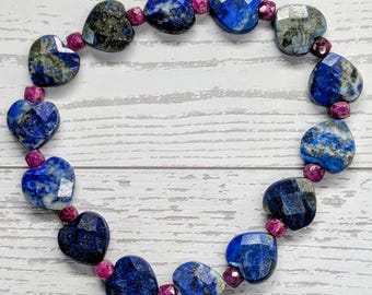 2026 Summer Stretch Bracelet Collection by ZJC- Ruby & Lapis Lazuli- 7 1/2"