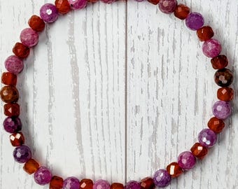 2026 Summer Stretch Bracelet Collection by ZJC- Ruby & Carnelian- 7 1/2"
