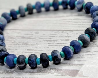 2026 Summer Stretch Bracelet Collection by ZJC- Sodalite & Turquoise- 7 1/2"