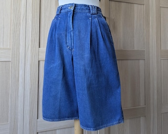 Pantaloncini di jeans a vita alta anni '90 di Nautico 000403