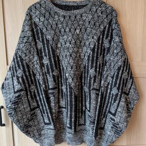 90er Jahre Strickpullover grau mit Muster von Monte Carlo 000131