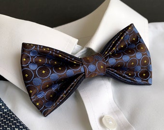 Dark Blue Bow tie 100% Silk Limited edition