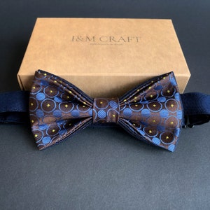 Dark Blue Bow tie 100% Silk Limited edition zdjęcie 3