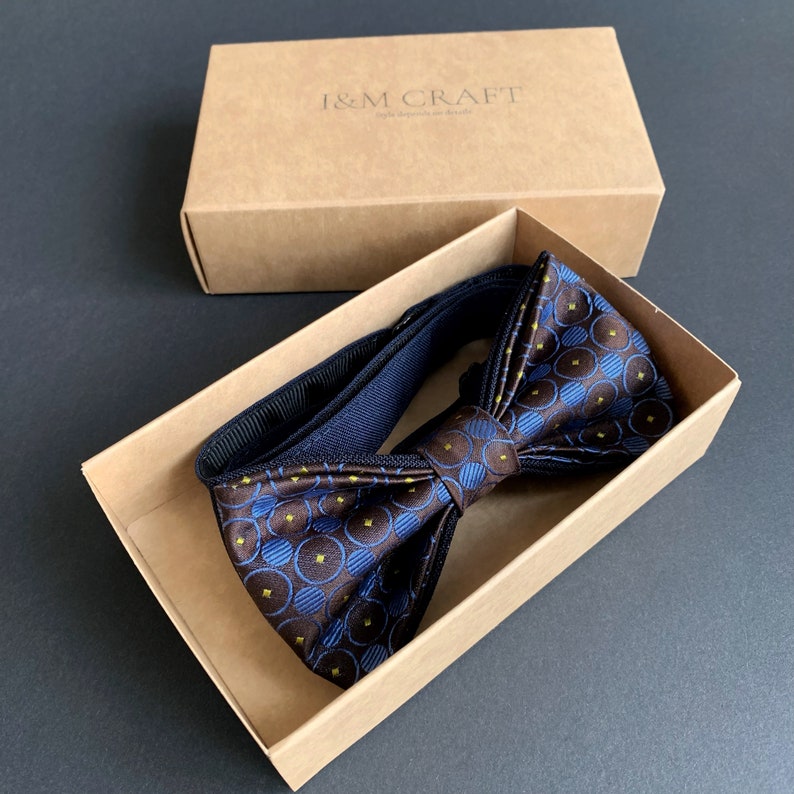 Dark Blue Bow tie 100% Silk Limited edition zdjęcie 4