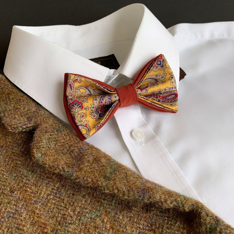 Terracotta Bow tie 100% silk, Limited edition zdjęcie 1