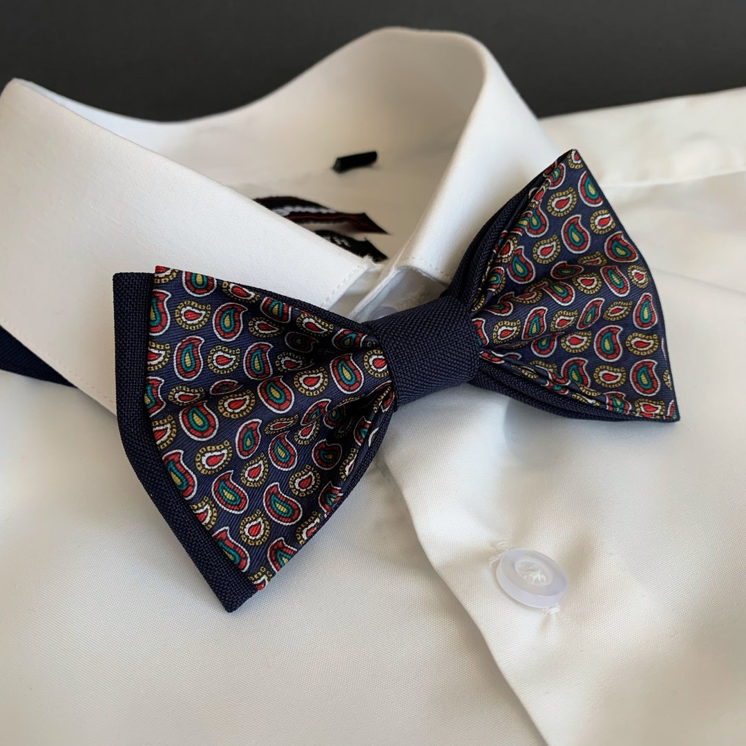 Blue Hawksworth Silk Bow Tie