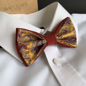 Terracotta Bow tie 100% silk, Limited edition zdjęcie 2