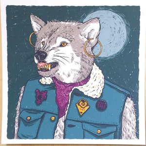 Trans Werewolf – art print – t4t, trans power, trans pride, nonbinary, queer art, queer illustration, trans artist, trans rights, they them