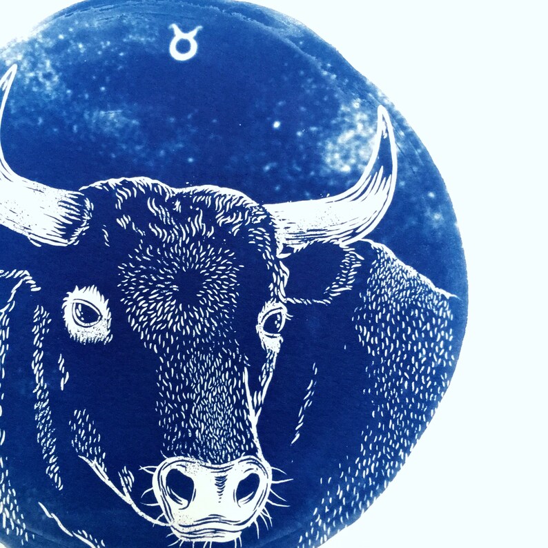 TAURUS cyanotype print \u2013 original zodiac illustration
