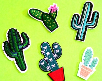 Cactus Succulent Potted Plant Super Sweet Garden House Plant Nature Fun Fully Embroidered Iron or Sew On Patch - More Styles