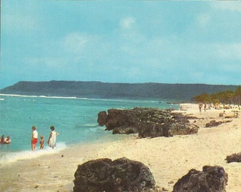 Guam Andersen AFB Air Force Base Tarague Beach Yigo Summer Fun Frolic Ocean Waves Scenic View Souvenir Postally Unused Vintage Postcard