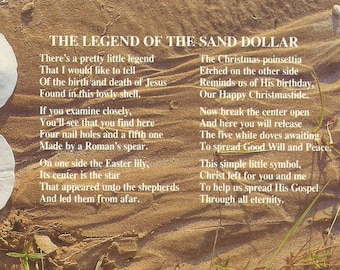Vintage 1960s Postcard Legend of the Sand Dollar Ocean Animal Folklore Story Scenic Beach Shell Photochrome Card Postally Unused