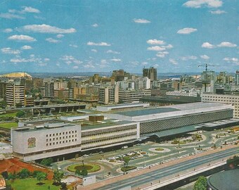 South Africa Johannesburg Terminus Railway Train Station Airport Terminal Buildings City Skyline View Postally Unused Vintage Postcard