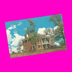 Virginia Vintage 1960s Postkarte Appomattox Courthouse National Historische Park-Gebäude Architektur Museum Photochrome Ära Postal unbenutzt