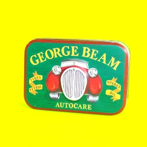 George Beam Autocare Vintage Car Kit Tin Curio Stash Box image 2