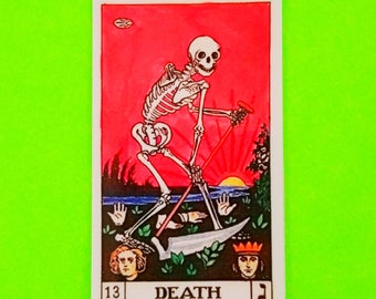 Loteria Card La Muerte Death Skeleton and Scythe Fortune Teller Future Game Waterproof Vinyl Sticker