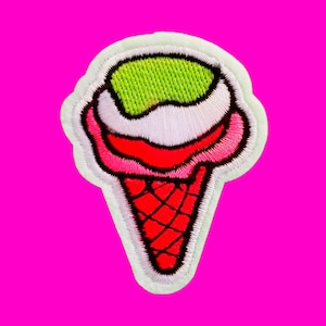 Cool Sweets Treat Ice Cream Popsicle Rocket Pop Creamsicle Pink Red Yummy Summer Fun Retro Rad Embroidered Iron or Sew On Patch More Styles