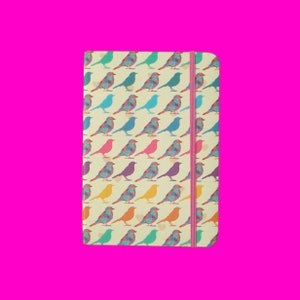 Birds Journal Notebook Colourful Nature Love Repeat Pattern Hearts Leyla Eksi for Pink Skull Ruled Office Writing Supply Diary Stationery