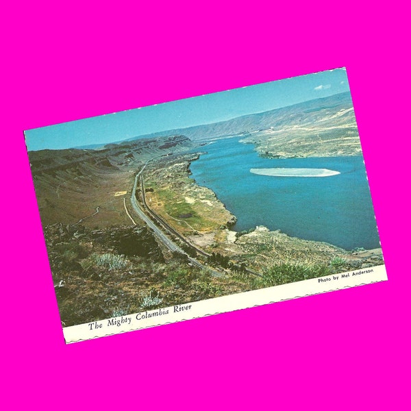 Oregon Vintage 1970s Postcard Columbia River Gorge Valley Expressway Scenic Nature View United States Photochrome Era Postally Unused