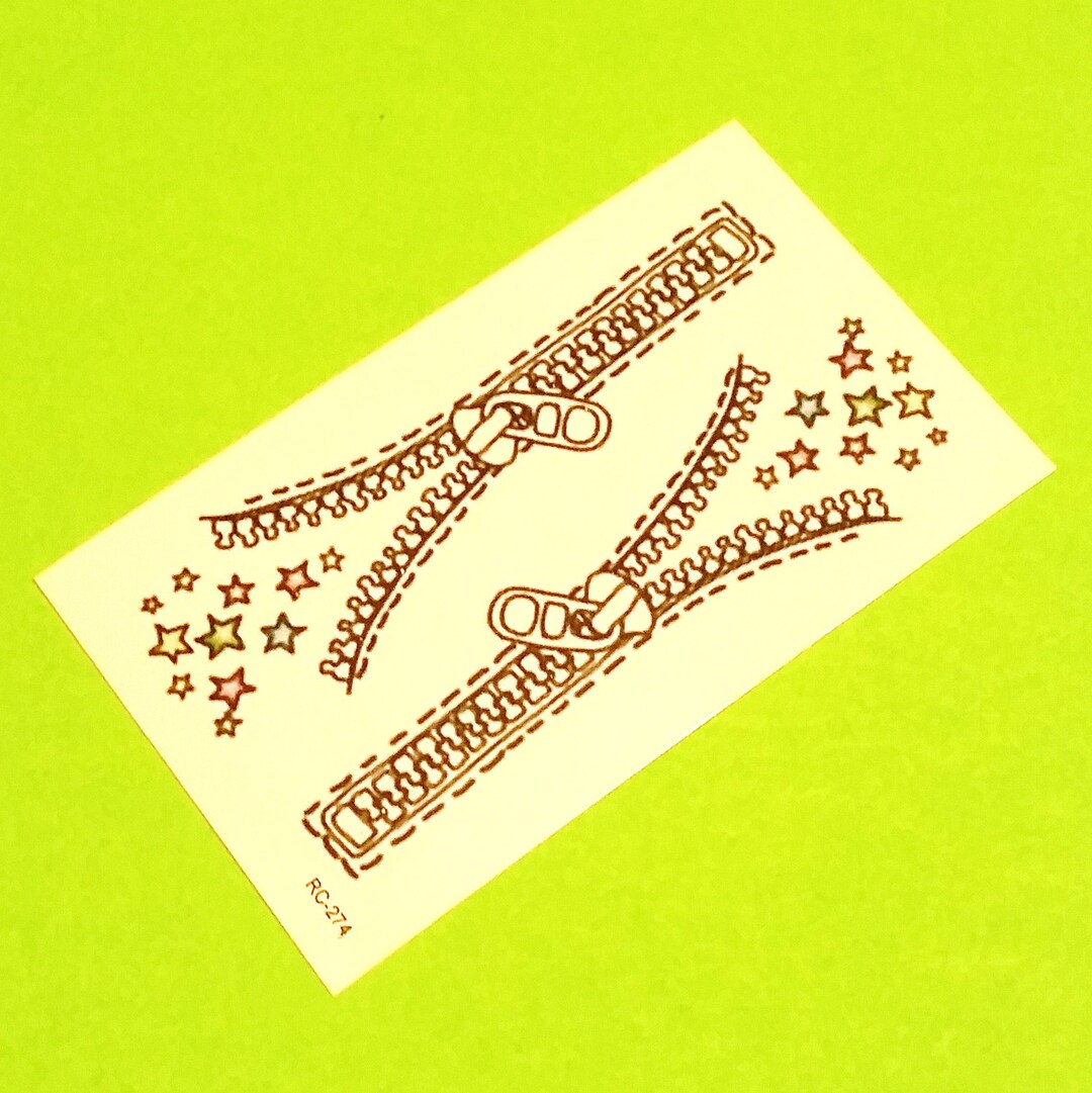 Zipper Stars Starburst Punk Rock Girl Kitsch Sheet Colour Temporary