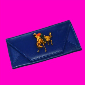 Giddy Up Cowboy Bucking Bronco Horse Bold Blue Rockabella Stampede Vibes Oohay Yahoo Rodeo Accordion Wallet Clutch Geldbörse