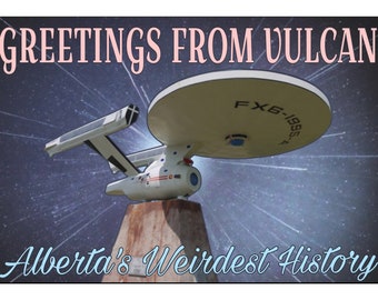 Vulcan Alberta Canada Star Trek Enterprise Statue Tourist Souvenir Attraction Exclusive Snail Mail Authentic Pink Skull Postcard