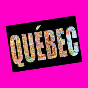 Québec Kanada Stadt Straßen Reihe im Zentrum von Vanier St Laworz Strom Montcalm parlament Spaß Tourist Souvenir Authentische rosa Schädel-Postkarte
