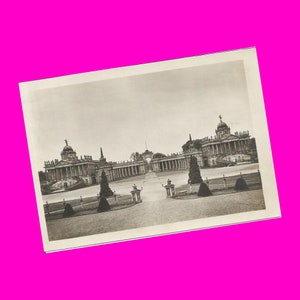 Duitsland Potsdam Europa Brandenburg Neues Palais Nieuw Paleis Communs RPPC w Witte Rand Collectible jaren 1920 Postaal ongebruikte Vintage Ansichtkaart