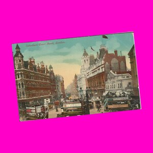 Inglaterra Londres Tottenham Court Kingsway Cheapside Reino Unido Reino Unido Tinted Trichrome Coleccionable 1900s Conjunto de postales antiguas sin usar postalmente