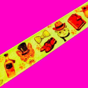 Mysterious Mister Cat Fancy Dress Costumed Kittens 20mm Wide Masking Paper Washi Tape Color Cute Animal Stickers Space Travelers Love 2cm