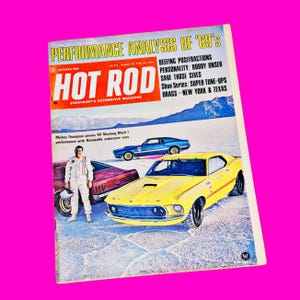 Hot Rod Magazine Vintage October 1968 Bobby Unser Mustang Mach I Inline 8 Mods Racing Shop Talk Coca Cola Advertising Make an Offer Original