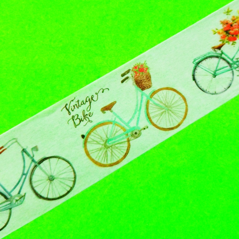 Kyoto Junk Shop Brand Mix Extra Wide 30mm Masking Paper Washi Tape Color Bicycles Lilacs Flowers Food Sweets Books Cats Kittens Stickers 3cm