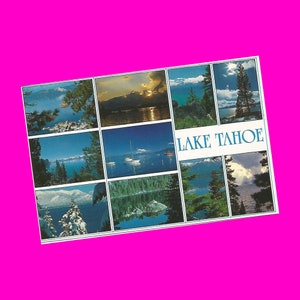 Nevada vintage des années 1980 carte postale Lake Tahoe Spirit of Keys scenic multiview resort désert vacances photochrome époque non utilisée - lot de 2