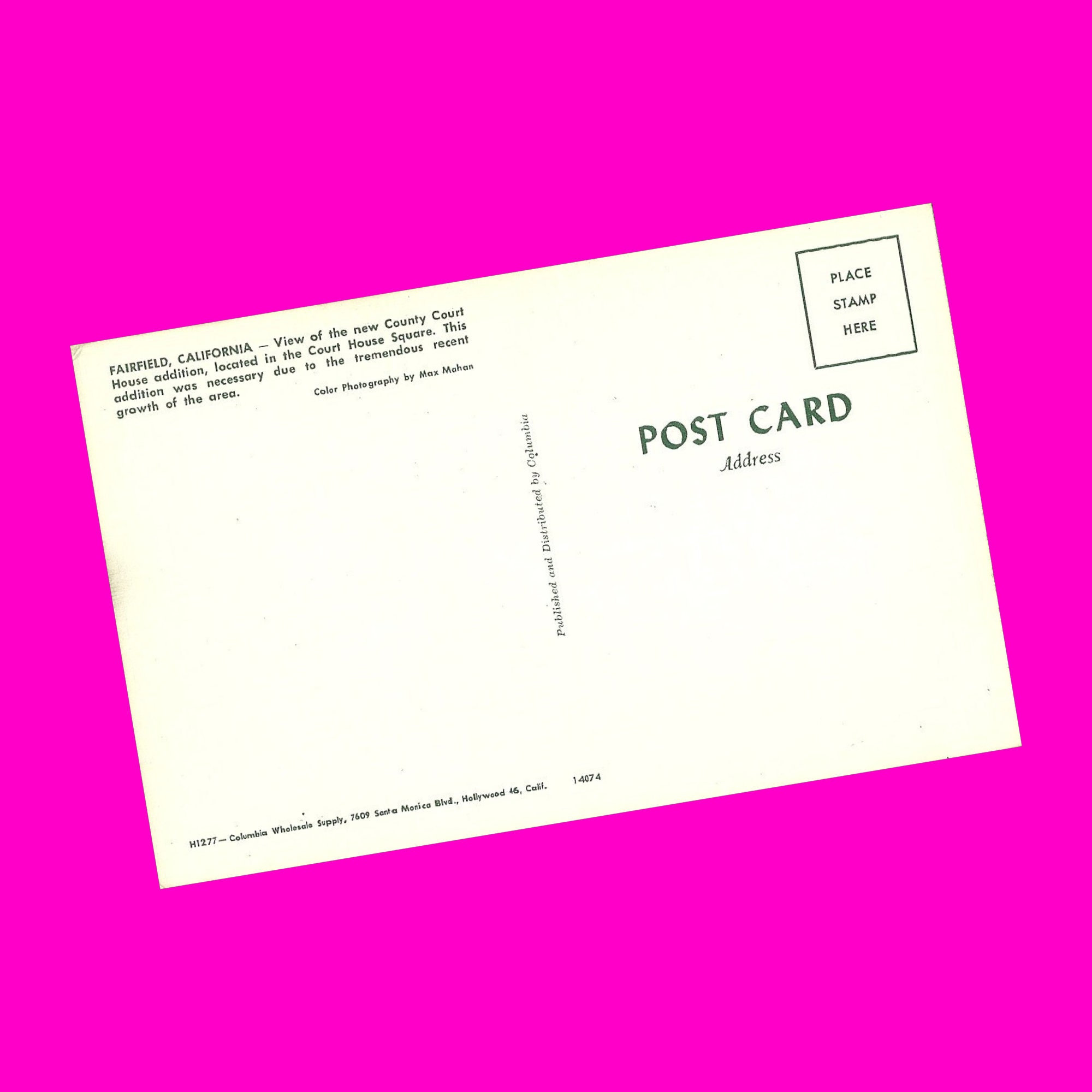 California Vintage 1960s Postcard Fairfield Solano County Courthouse  Architecture Building Photochrome Era Postally Unused - Etsy