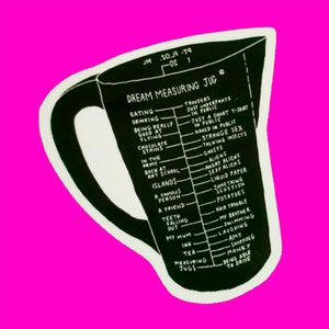 Mess Träume Tasse Backkanne Schwarz und Weiß Hose oder Nein Folgen Sie Ihrem Pfeil Wasserdicht glänzend Vinyl Aufkleber
