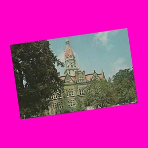 Carte postale de l'Illinois vintage des années 50, Palais de justice du comté de Pittsfield Pike, architecture du gouvernement, époque photochrome non utilisée