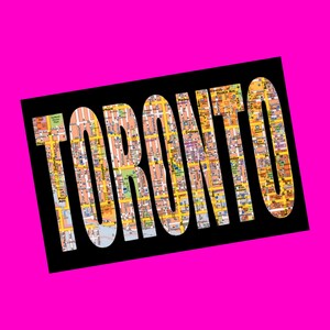 Toronto (Ontario) Canada City Streets Series Downtown Tronna Queen King Dundas Peel Avenue, souvenir touristique amusant, carte postale authentique crâne rose
