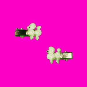 Pull caniche pour fille, bijoux pin-up rockabella chewing-gum en poudre rose violet blanc mini pinces à cheveux - autres couleurs