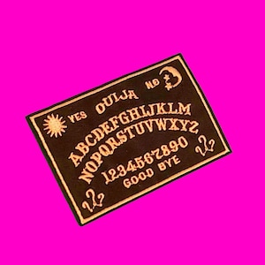 BACK IN STOCK Ouija Board Planchette  Skulls Black White Shimmer Goth Paranormal Portal Fully Embroidered Iron or Sew on Patch - More Styles