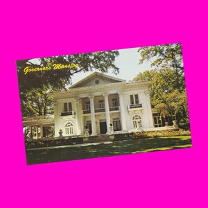 Cartolina d'epoca Alabama anni '50 Montgomery Governor's Mansion Architettura storica Stati Uniti Era fotocromatica Inutilizzata per posta