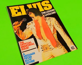 Elvis Presley The Legend Lives On King #1 Issue Marvel Comics Group Edition Color Poster Concert Movie Pics Memorial Vintage Magazine