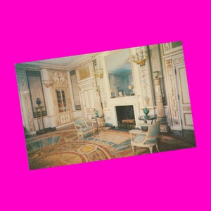 Carte postale de Floride vintage des années 1970 Vizcaya Art Museum Estate James Deering salon design époque photochrome non utilisé