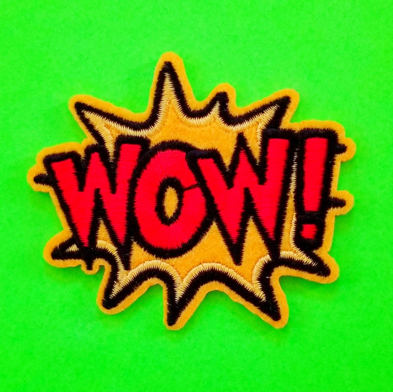 Wow Cartoon Exclamation Speech Bubble Nerdy Kitsch Red and Etsy