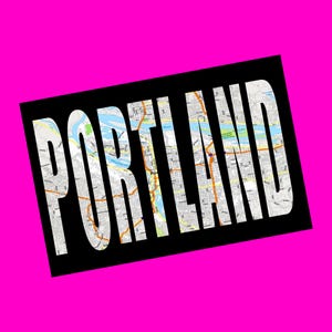 Portland, Oregon, États-Unis, États-Unis, série rues, centre-ville, Willamette, Pearl District, souvenir touristique, authentique, rose, crâne, carte postale