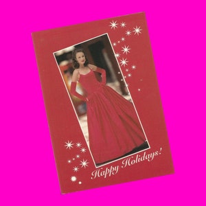 Vintage jaren 1980 ansichtkaartenset Happy Holidays Seasons Greetings Retro Fashion Advertising Loralie Originals Card Photochrome Tijdperk Postaal ongebruikt
