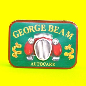 George Beam Autocare Vintage Car Kit Tin Curio Stash Box image 4