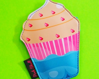 Sweet Treat Cupcake Donut Snack Time Fun Food Zippered Pouch Wallet Bonded Vinyl Coin Purse - More Styles